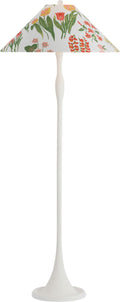 Romero Medium Floor Lamp | Plaster White | Schumacher 21" Pink Carly Flare Shade