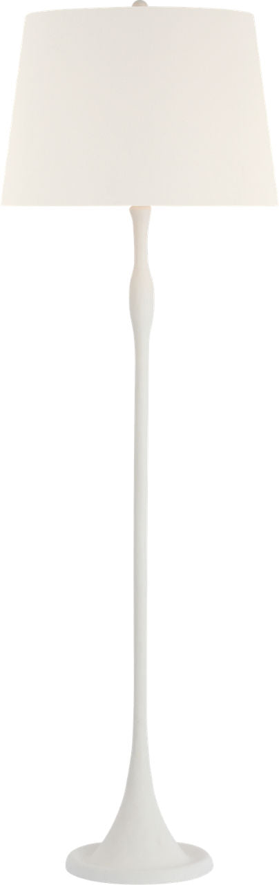Romero Medium Floor Lamp | Plaster White | 18" Linen Empire Shade