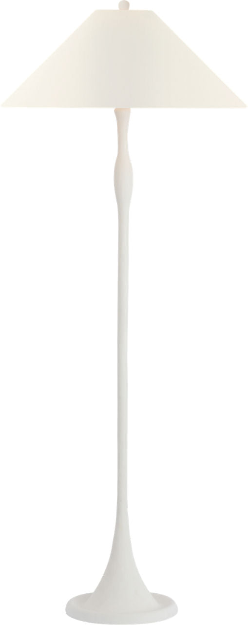 Romero Medium Floor Lamp | Plaster White | 21" Linen Flare Shade
