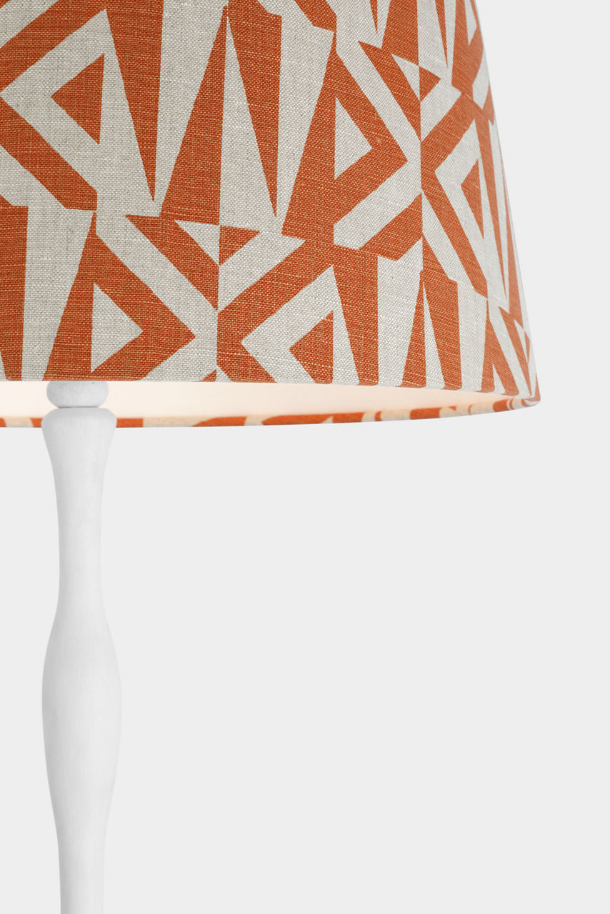 Romero Medium Floor Lamp | Plaster White | Schumacher 18" Brick Amero Empire Shade