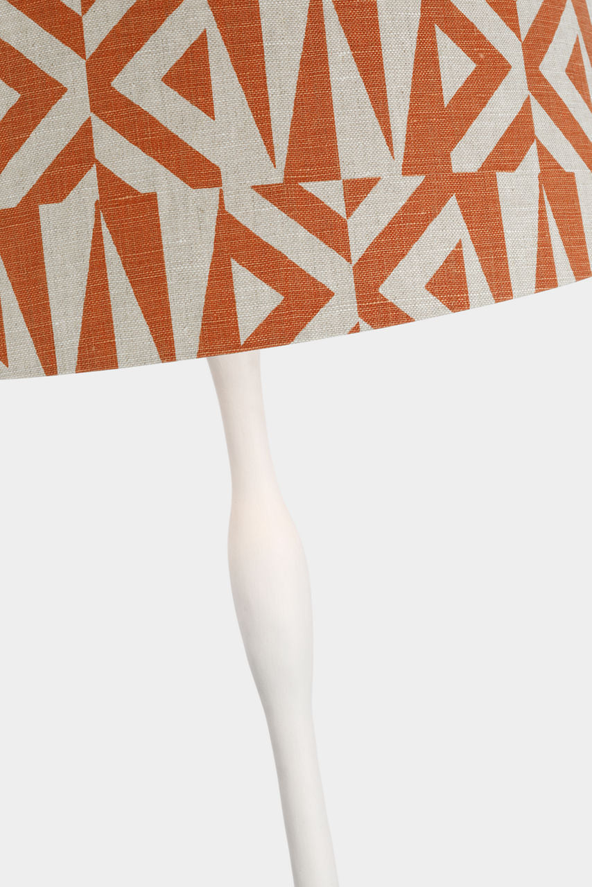 Romero Medium Floor Lamp | Plaster White | Schumacher 18" Brick Amero Empire Shade