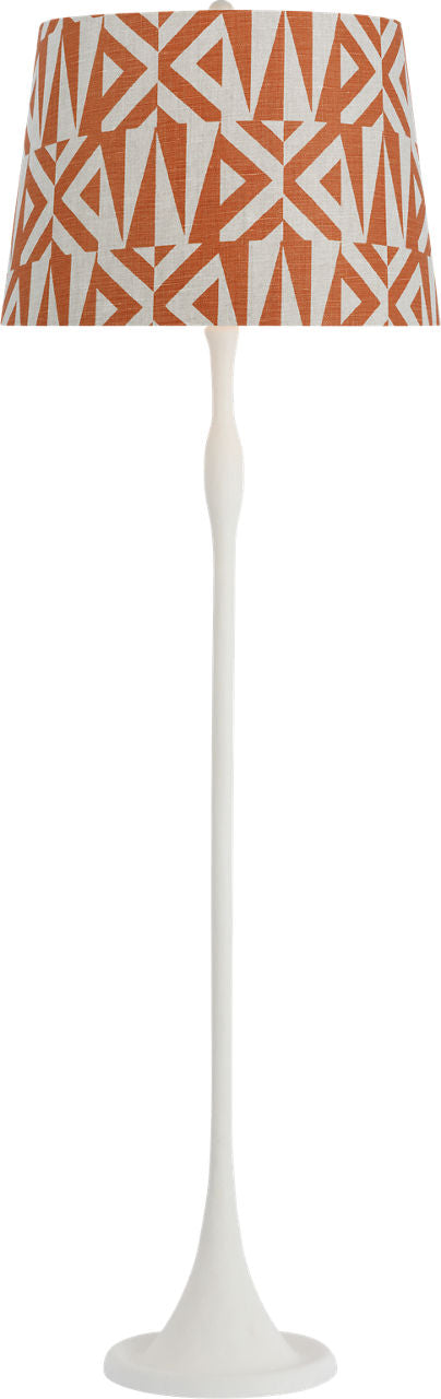 Romero Medium Floor Lamp | Plaster White | Schumacher 18" Brick Amero Empire Shade