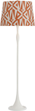 Romero Medium Floor Lamp | Plaster White | Schumacher 18" Brick Amero Empire Shade
