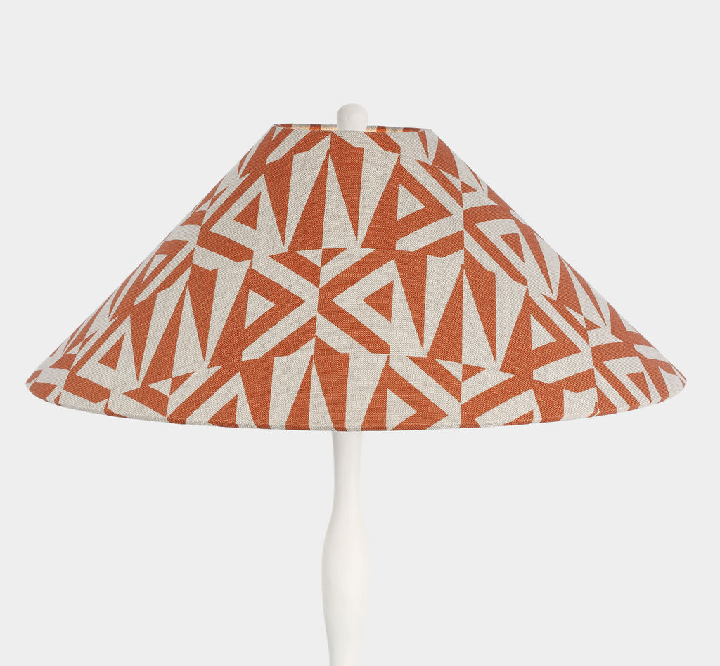 Romero Medium Floor Lamp | Plaster White | Schumacher 21" Brick Amero Flare Shade