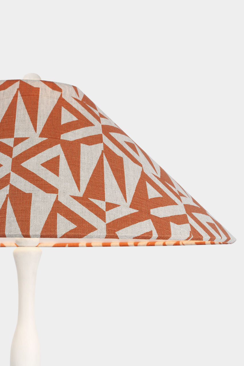 Romero Medium Floor Lamp | Plaster White | Schumacher 21" Brick Amero Flare Shade
