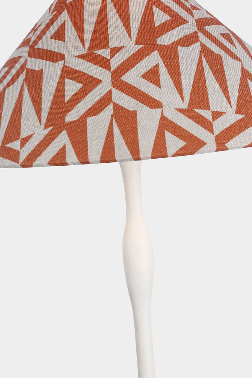 Romero Medium Floor Lamp | Plaster White | Schumacher 21" Brick Amero Flare Shade