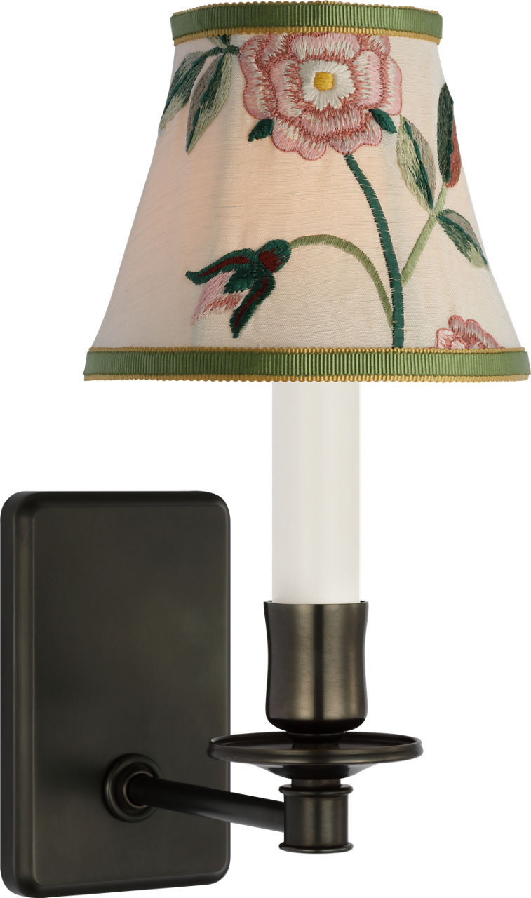 Tara 11" Sconce | Bronze | Schumacher Royal Silk Bell Empire Shade
