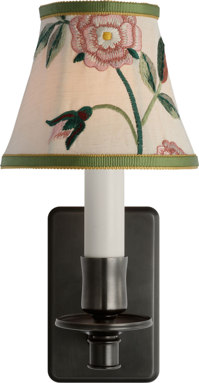 Tara 11" Sconce | Bronze | Schumacher Royal Silk Bell Empire Shade