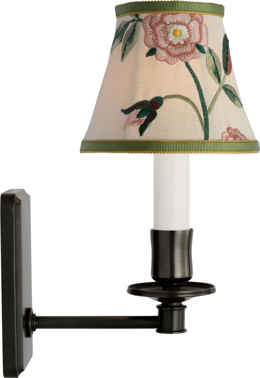 Tara 11" Sconce | Bronze | Schumacher Royal Silk Bell Empire Shade