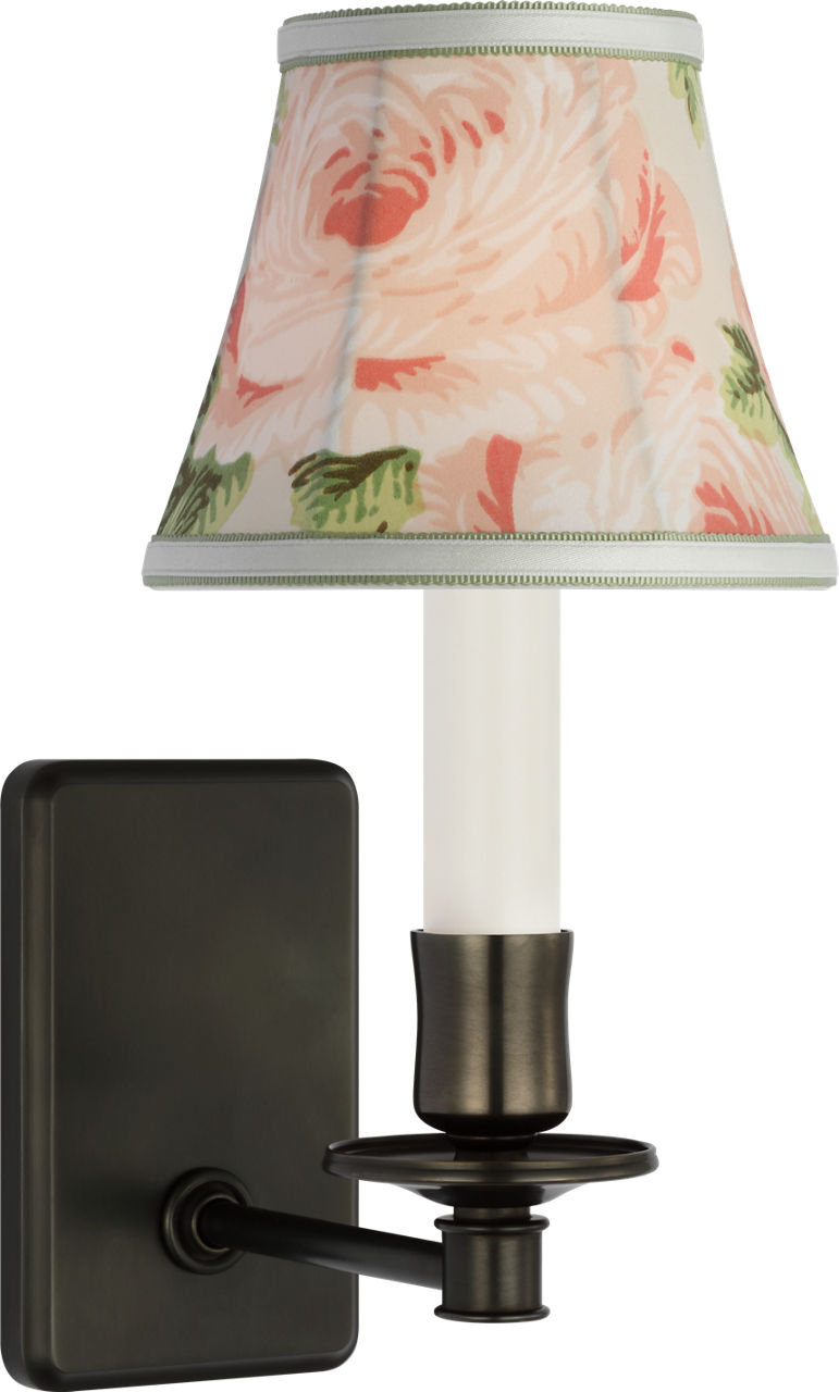 Tara 11" Sconce | Bronze | Schumacher Blush Salisbury Chintz Bell Empire Shade