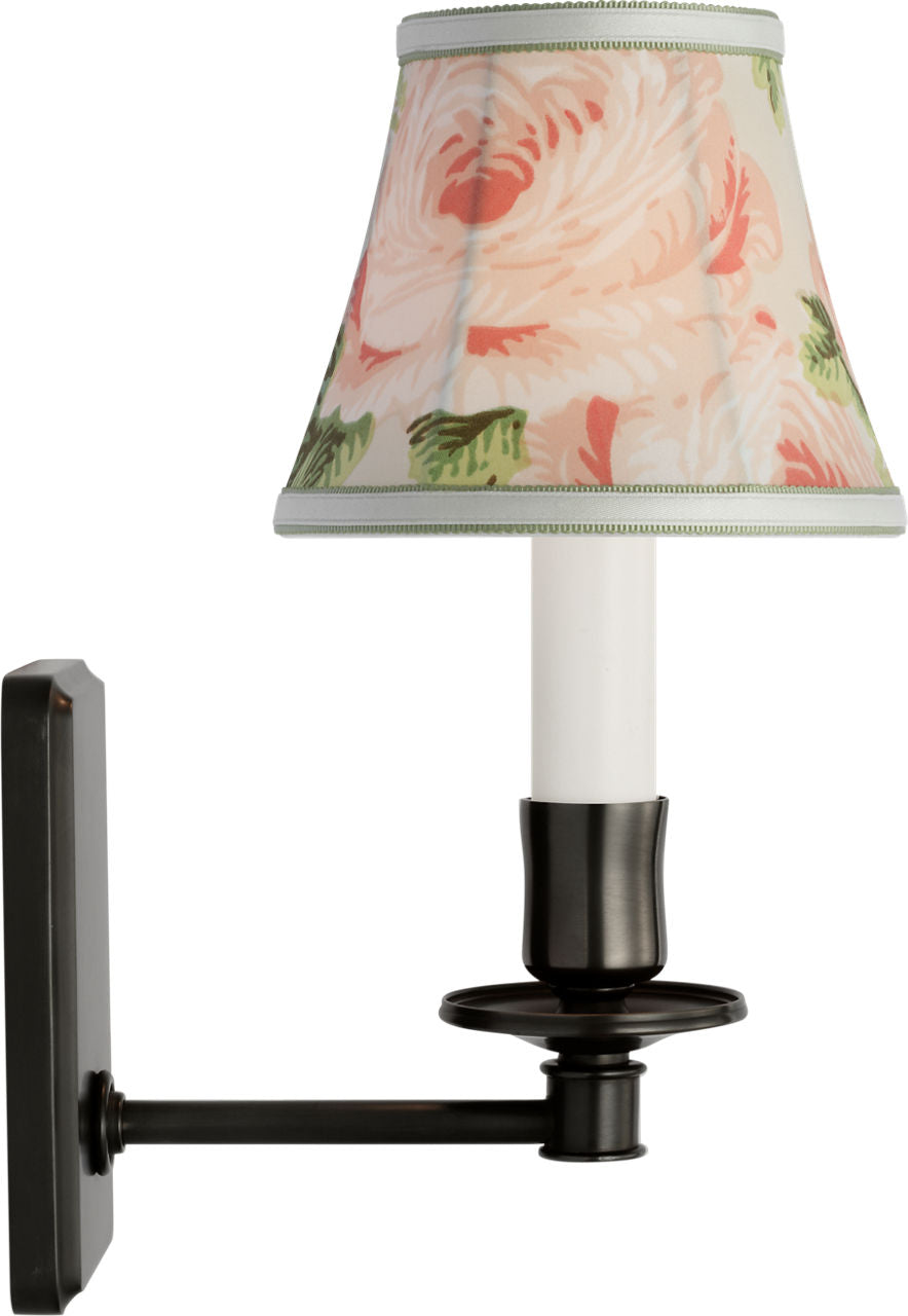 Tara 11" Sconce | Bronze | Schumacher Blush Salisbury Chintz Bell Empire Shade
