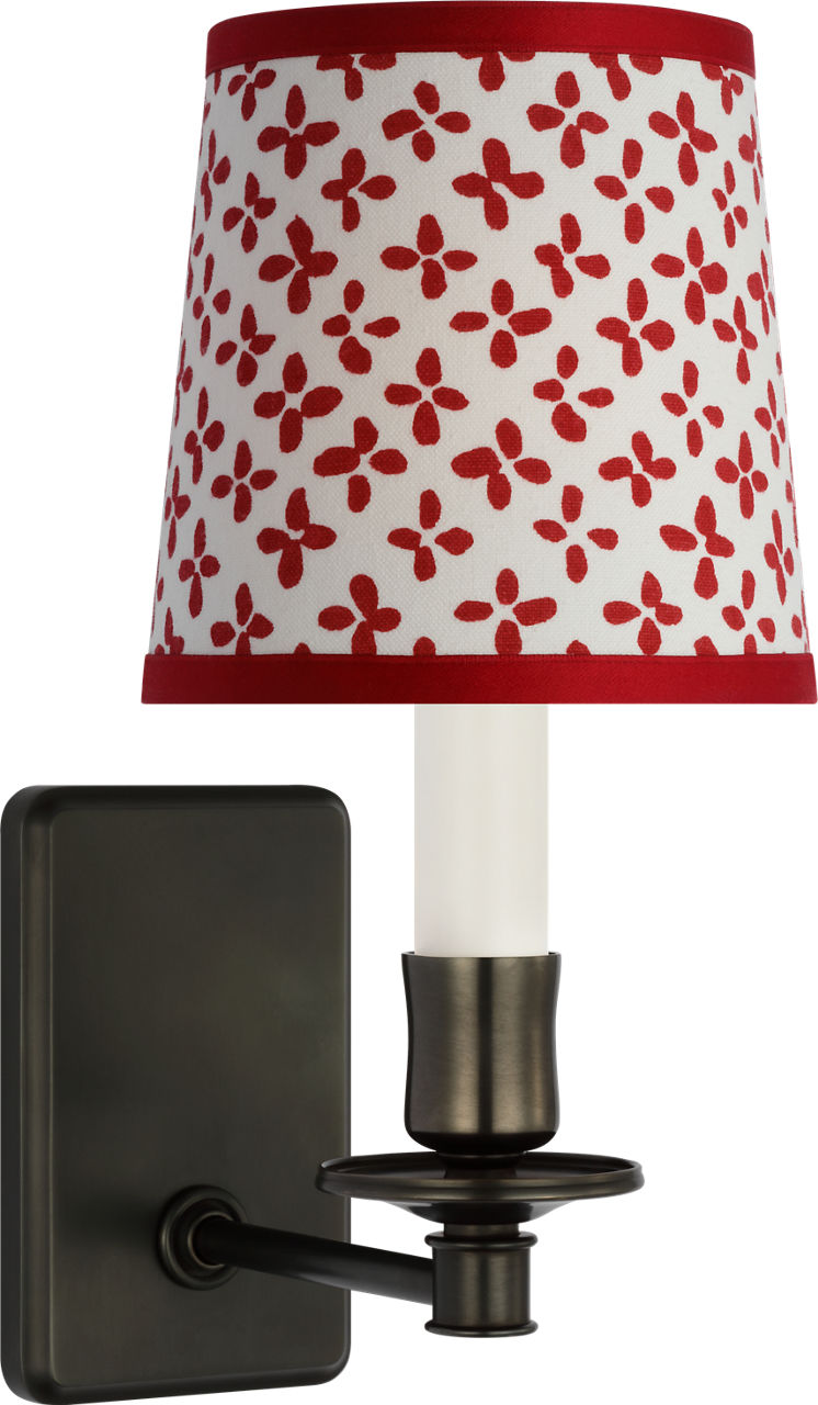 Tara 12" Sconce | Bronze | Schumacher Red Emerson Empire Shade