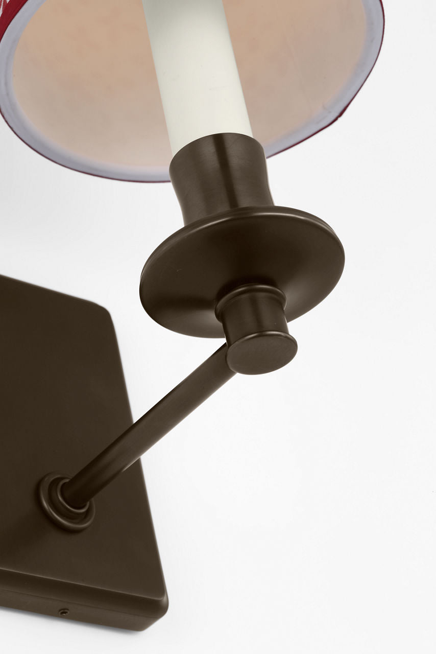 Tara 12" Sconce | Bronze | Schumacher Red Emerson Empire Shade