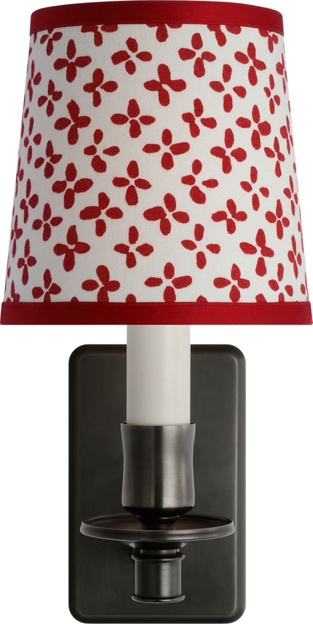 Tara 12" Sconce | Bronze | Schumacher Red Emerson Empire Shade