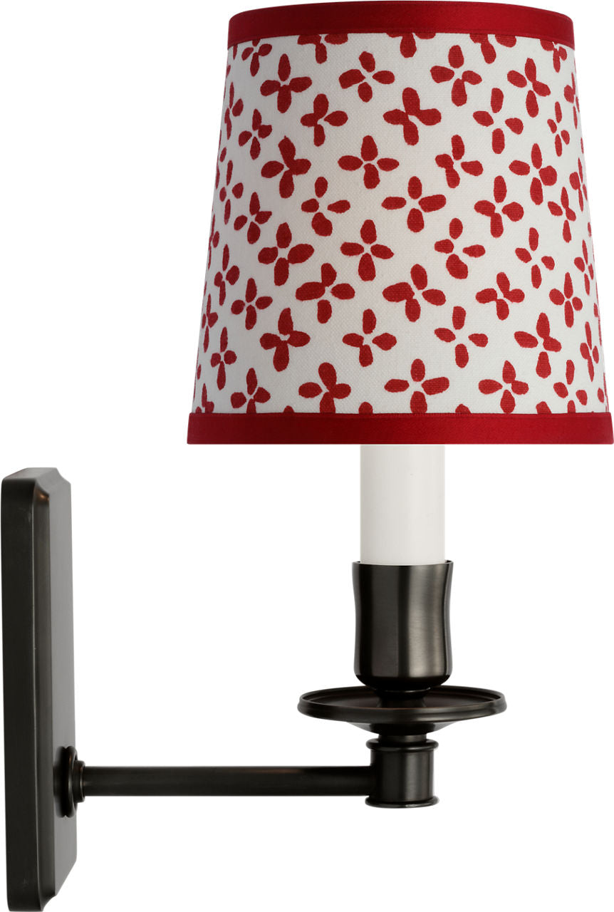 Tara 12" Sconce | Bronze | Schumacher Red Emerson Empire Shade