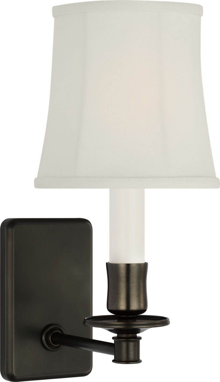 Tara 12" Sconce | Bronze | Silk Soft Empire Shade