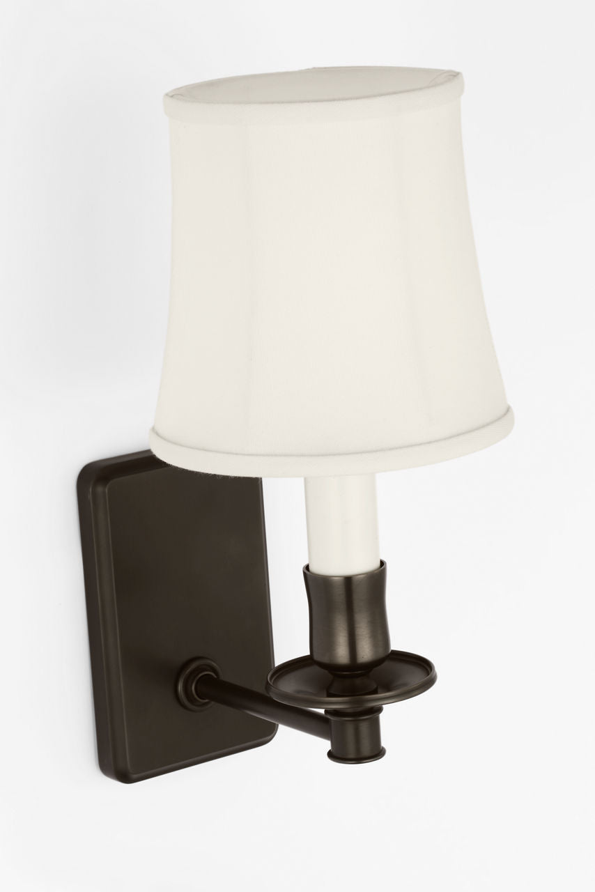 Tara 12" Sconce | Bronze | Silk Soft Empire Shade