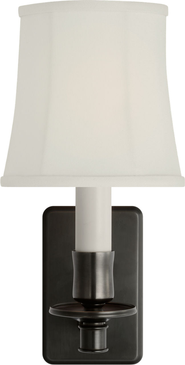 Tara 12" Sconce | Bronze | Silk Soft Empire Shade