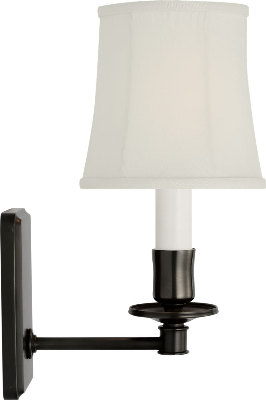 Tara 12" Sconce | Bronze | Silk Soft Empire Shade