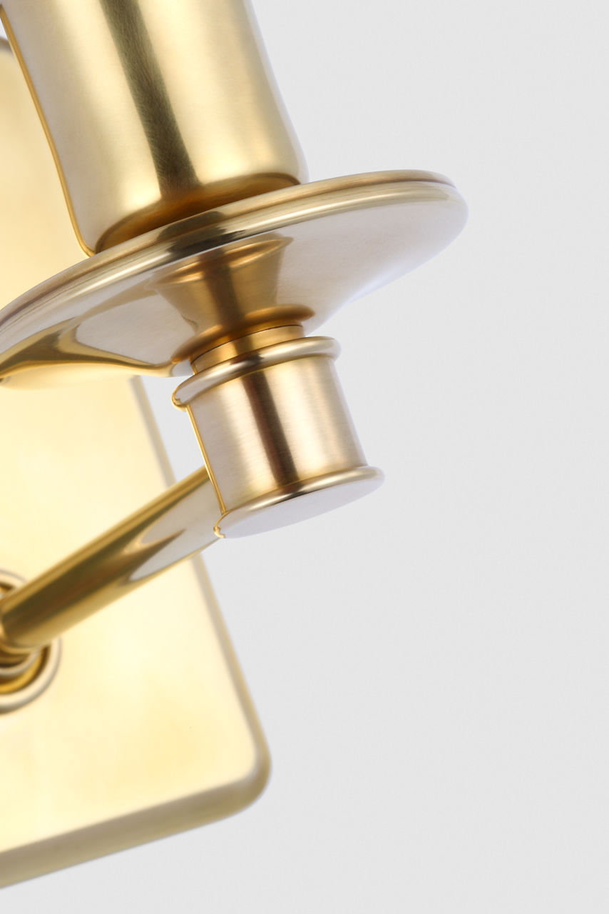 Tara 11" Sconce | Hand-Rubbed Antique Brass | Schumacher Royal Silk Bell Empire Shade