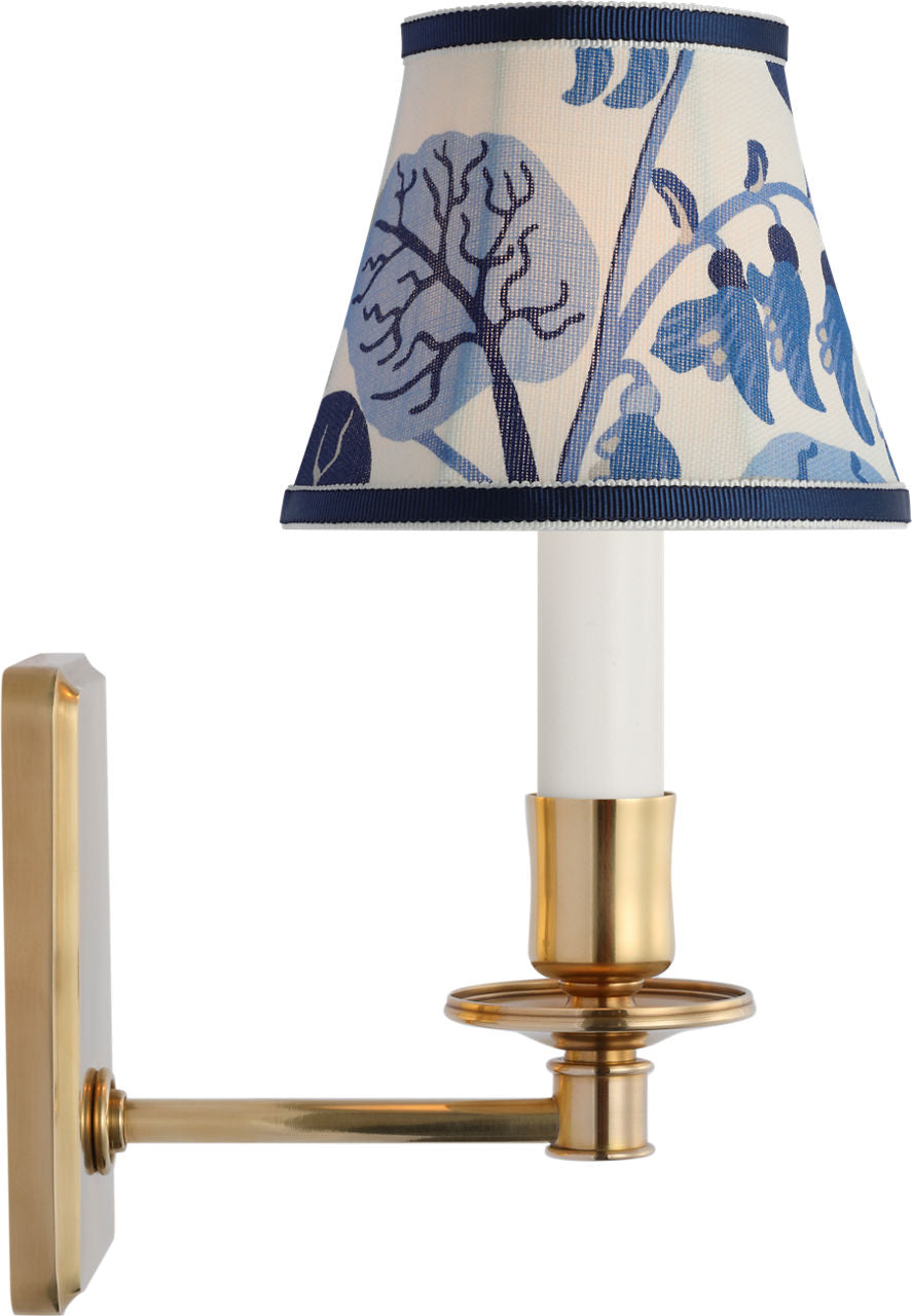 Tara 11" Sconce | Hand-Rubbed Antique Brass | Schumacher Marine Exotic Butterfly Bell Empire Shade