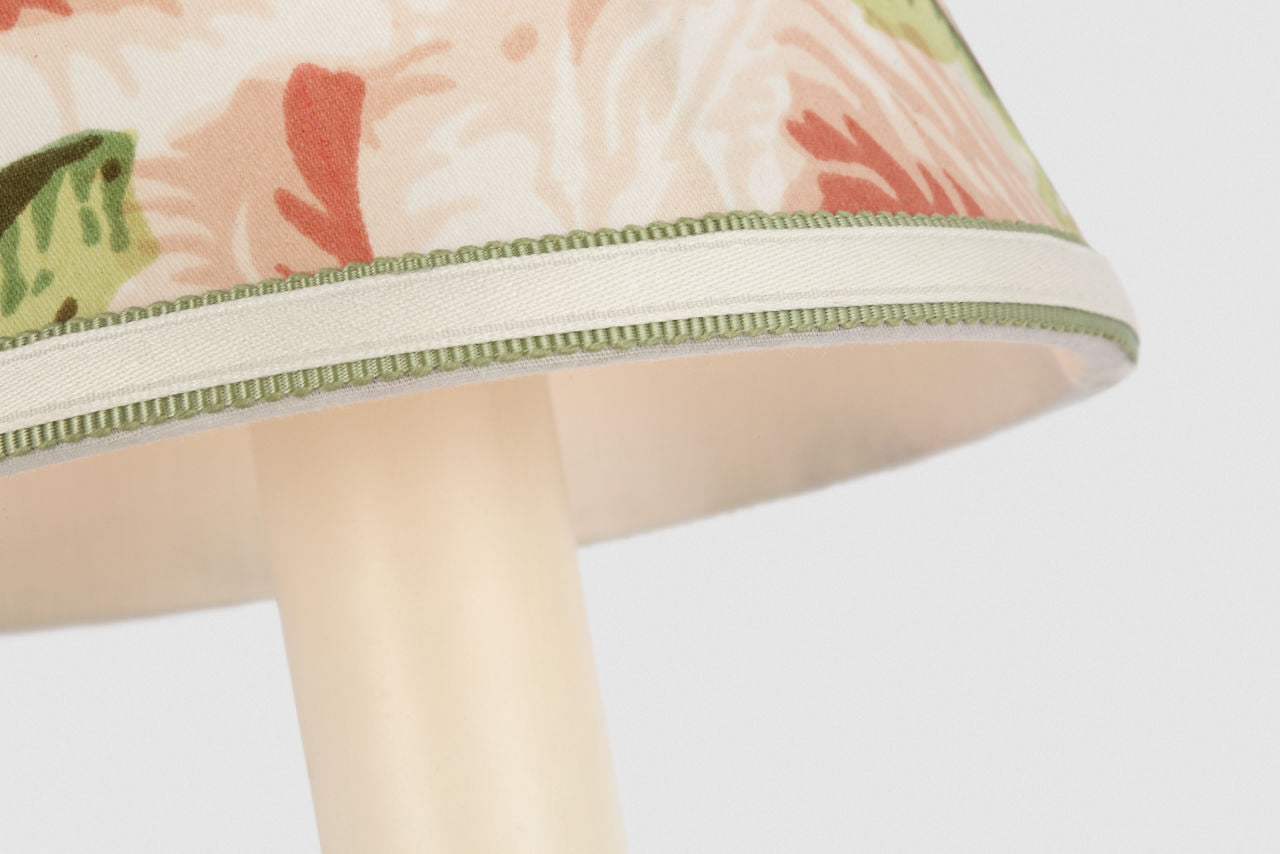 Tara 11" Sconce | Hand-Rubbed Antique Brass | Schumacher Blush Salisbury Chintz Bell Empire Shade