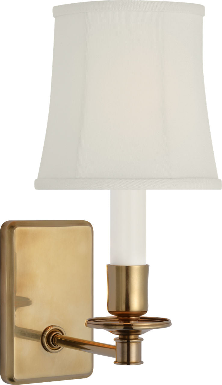 Tara 12" Sconce | Hand-Rubbed Antique Brass | 5 | 4" x 5" x 5" Silk
