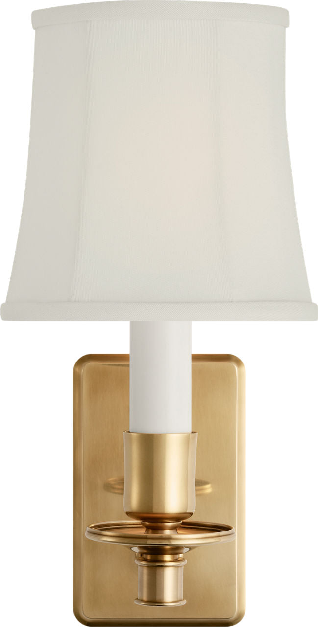 Tara 12" Sconce | Hand-Rubbed Antique Brass | 5 | 4" x 5" x 5" Silk