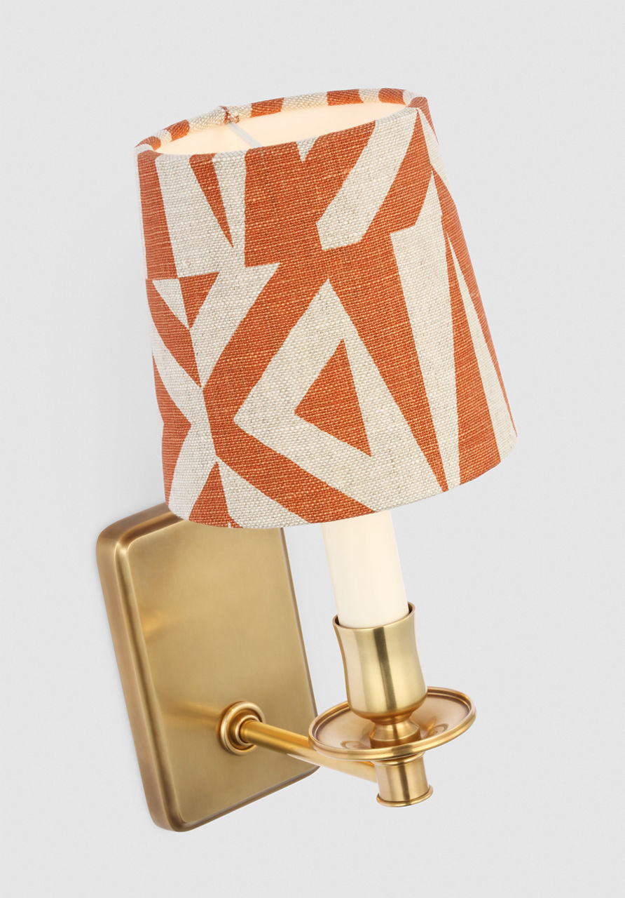 Tara 12" Sconce | Hand-Rubbed Antique Brass | Schumacher Brick Amero Empire Shade