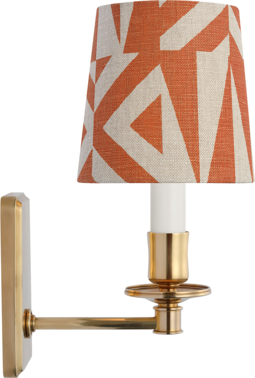 Tara 12" Sconce | Hand-Rubbed Antique Brass | Schumacher Brick Amero Empire Shade
