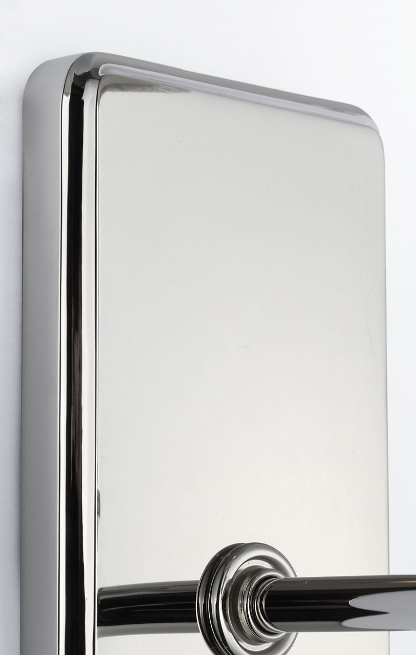 Tara 12" Sconce | Polished Nickel | Schumacher Sky Elin Check Empire Shade