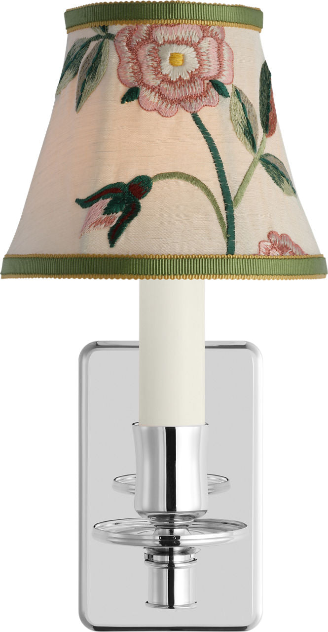 Tara 11" Sconce | Polished Nickel | Schumacher Royal Silk Bell Empire Shade