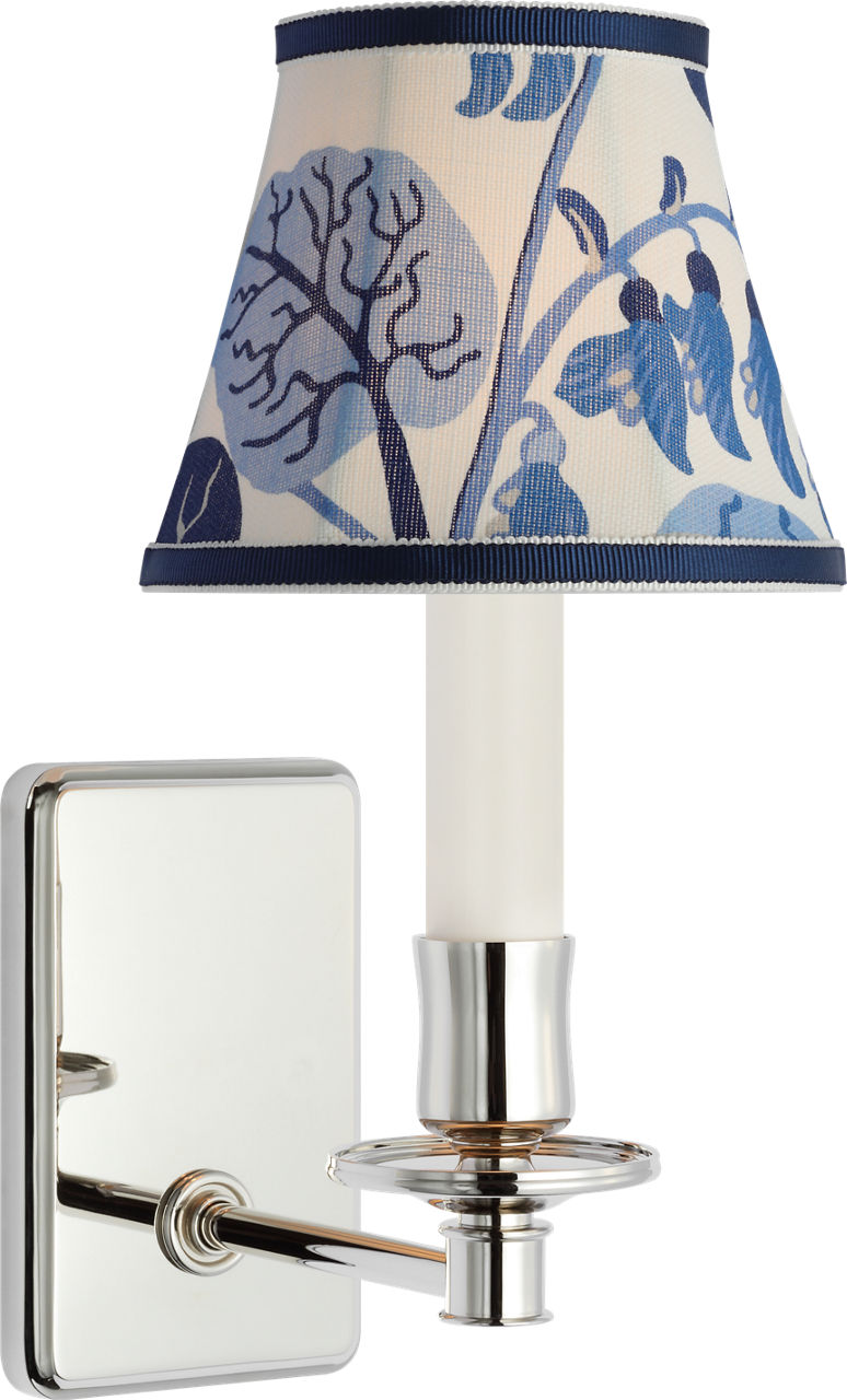 Tara 11" Sconce | Polished Nickel | Schumacher Marine Exotic Butterfly Bell Empire Shade