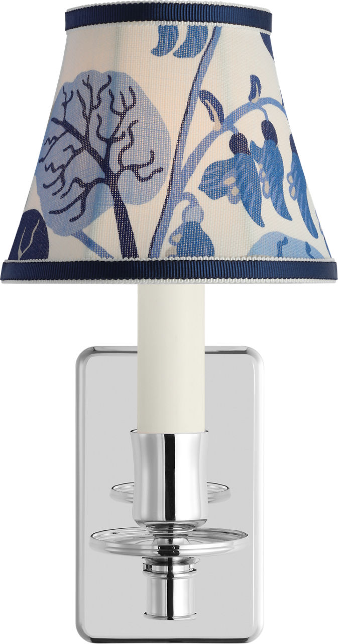 Tara 11" Sconce | Polished Nickel | Schumacher Marine Exotic Butterfly Bell Empire Shade