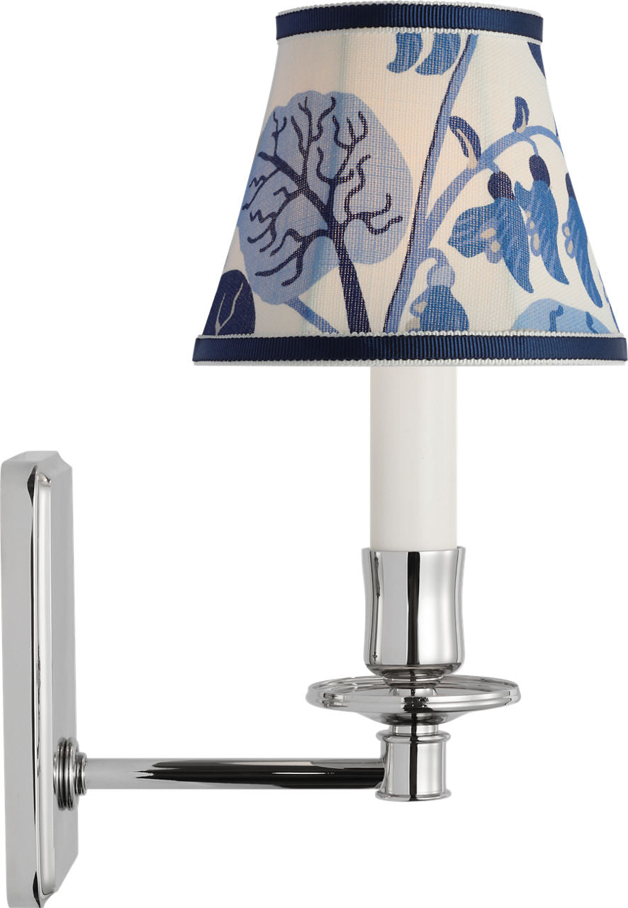Tara 11" Sconce | Polished Nickel | Schumacher Marine Exotic Butterfly Bell Empire Shade