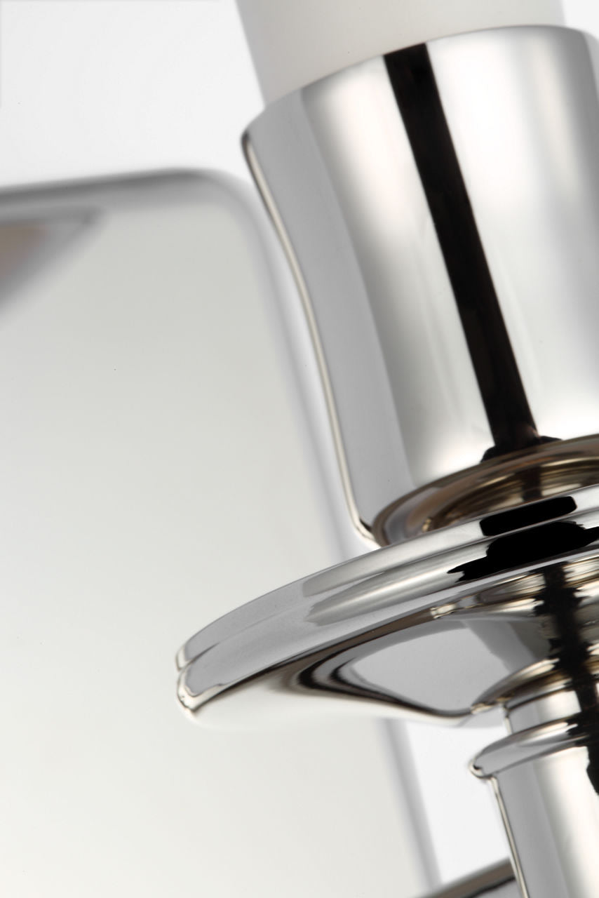 Tara 12" Sconce | Polished Nickel | Schumacher Blue Emerson Empire Shade