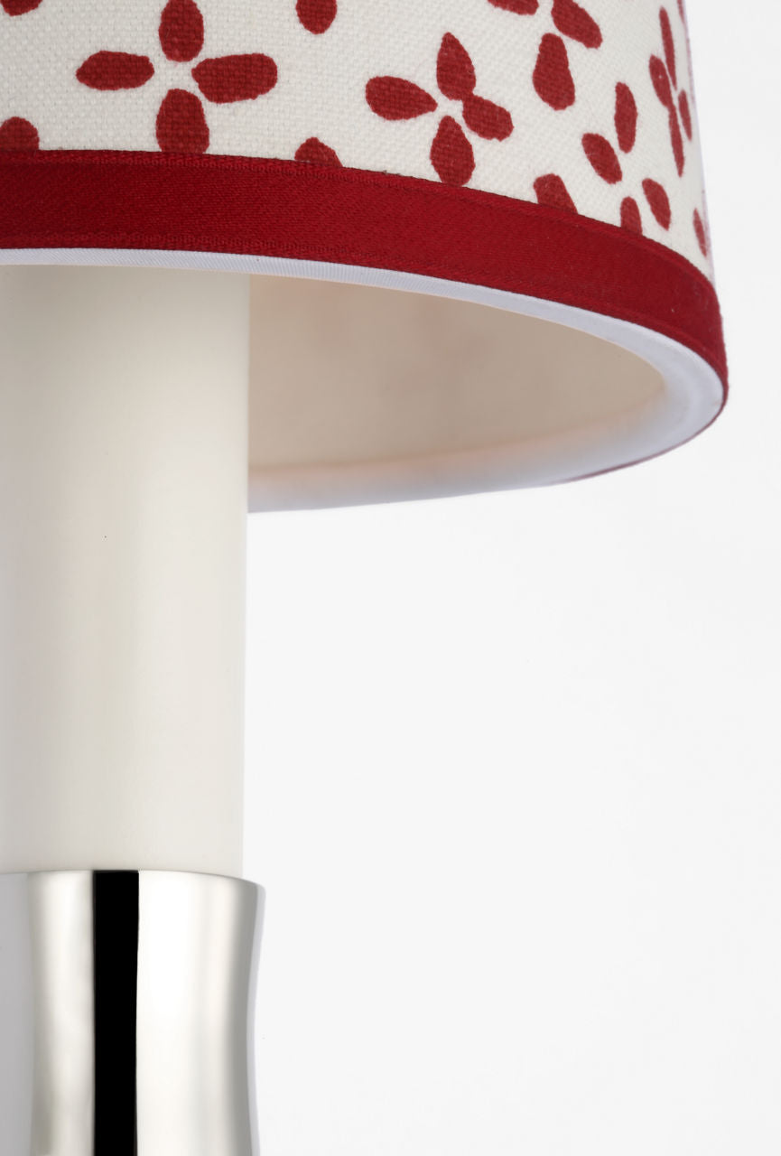 Tara 12" Sconce | Polished Nickel | Schumacher Red Emerson Empire Shade