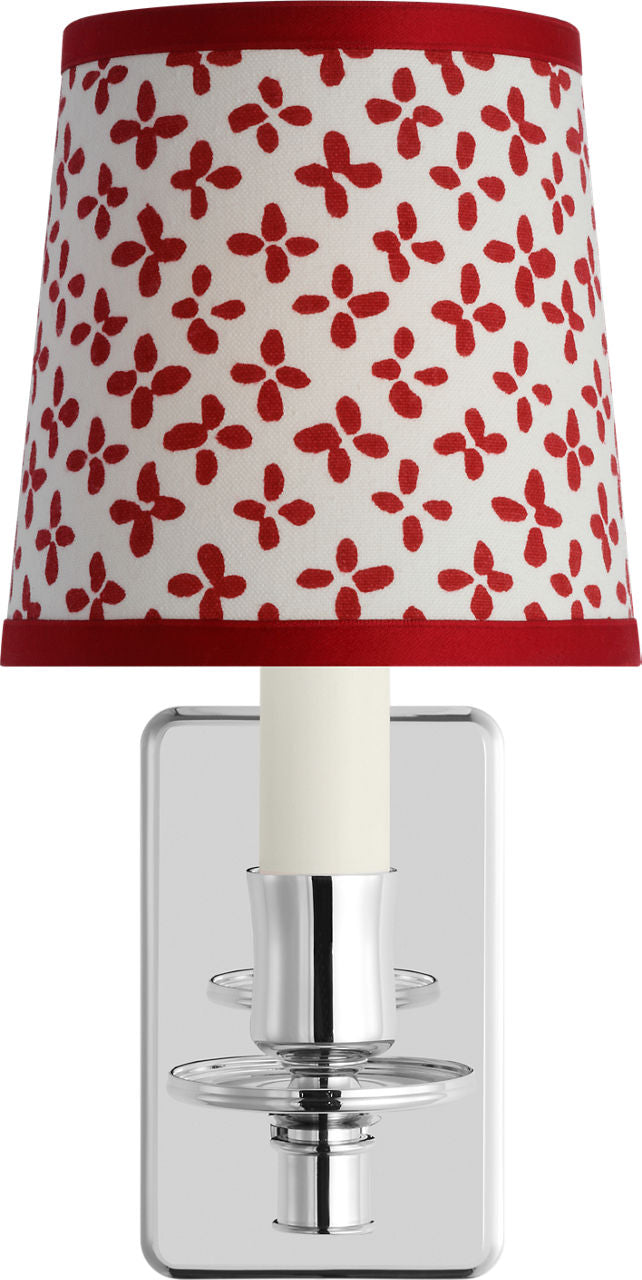 Tara 12" Sconce | Polished Nickel | Schumacher Red Emerson Empire Shade