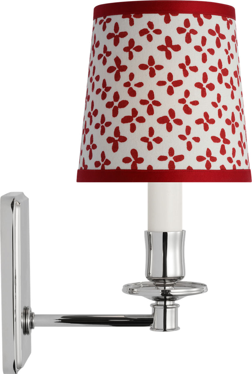Tara 12" Sconce | Polished Nickel | Schumacher Red Emerson Empire Shade