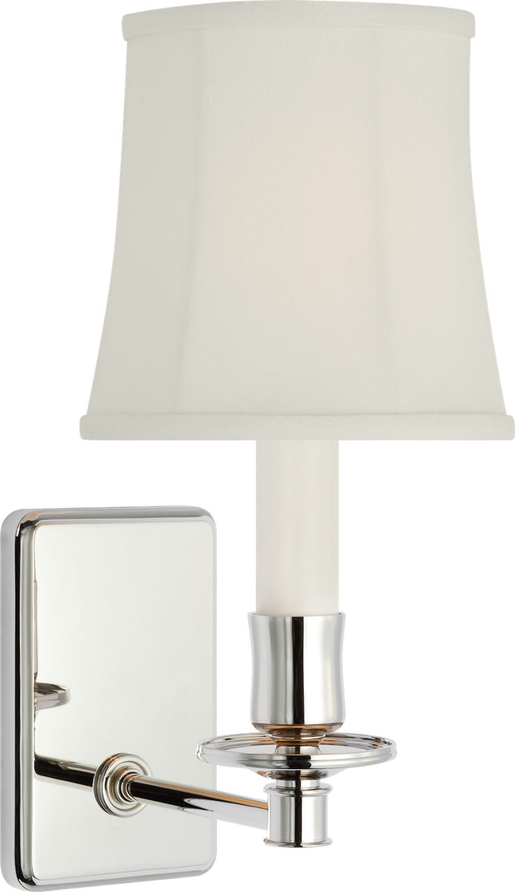 Tara 12" Sconce | Polished Nickel | 5 | 4" x 5" x 5" Silk