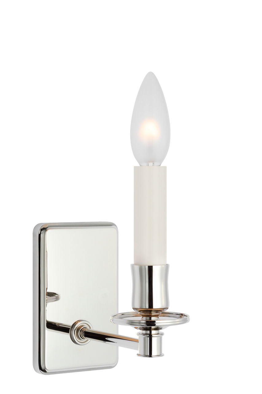 Tara 12" Sconce | Polished Nickel | 5 | 4" x 5" x 5" Silk