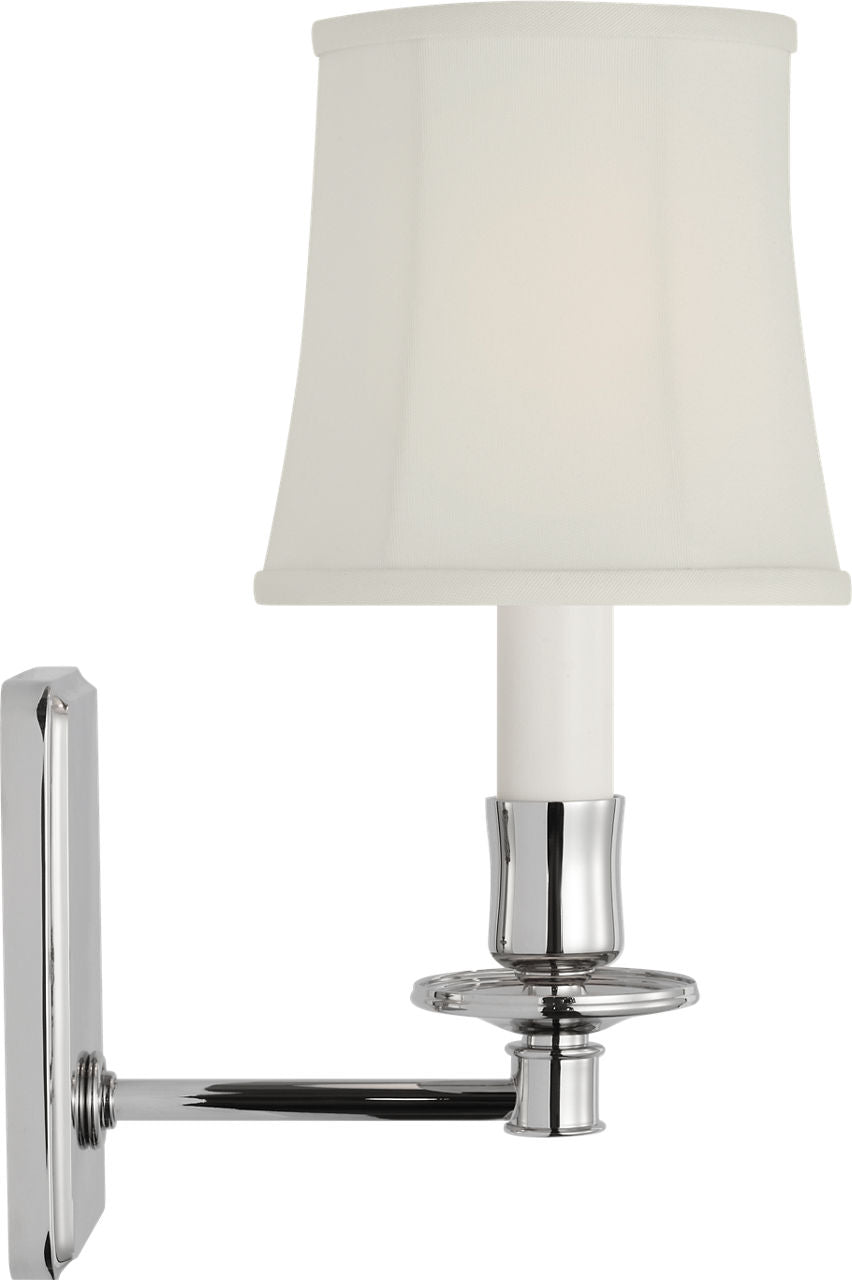 Tara 12" Sconce | Polished Nickel | 5 | 4" x 5" x 5" Silk