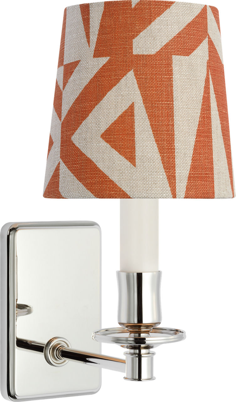 Tara 12" Sconce | Polished Nickel | Schumacher Brick Amero Empire Shade