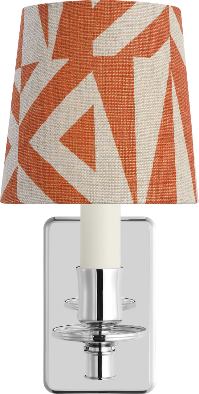 Tara 12" Sconce | Polished Nickel | Schumacher Brick Amero Empire Shade