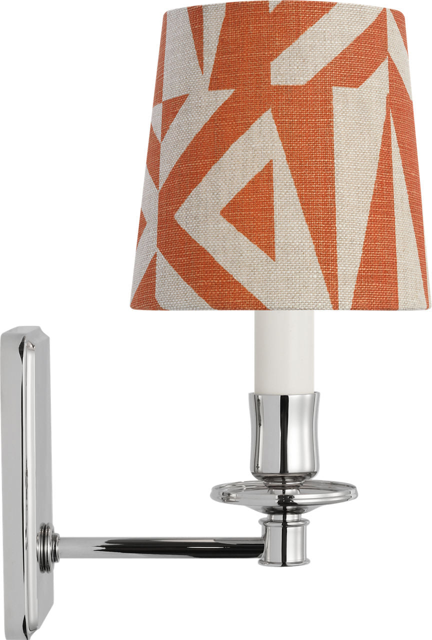 Tara 12" Sconce | Polished Nickel | Schumacher Brick Amero Empire Shade