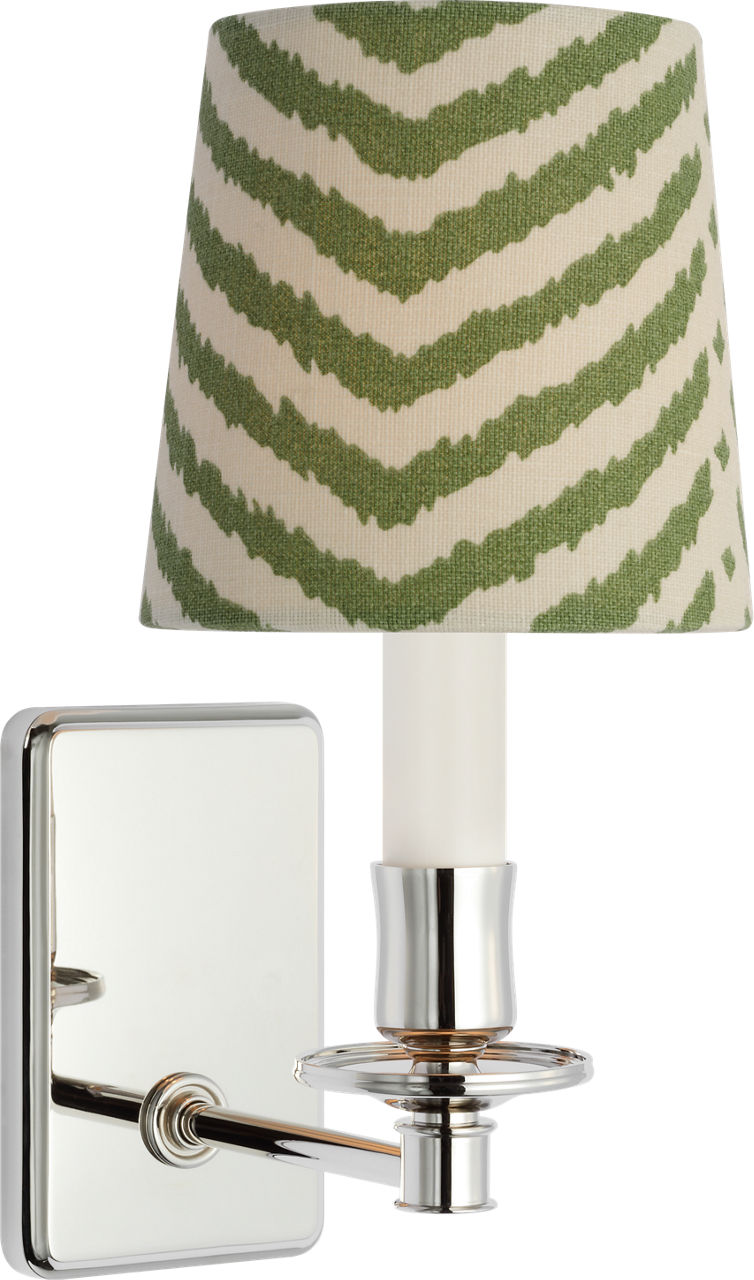 Tara 12" Sconce | Polished Nickel | Schumacher Verde La Jolla Empire Shade