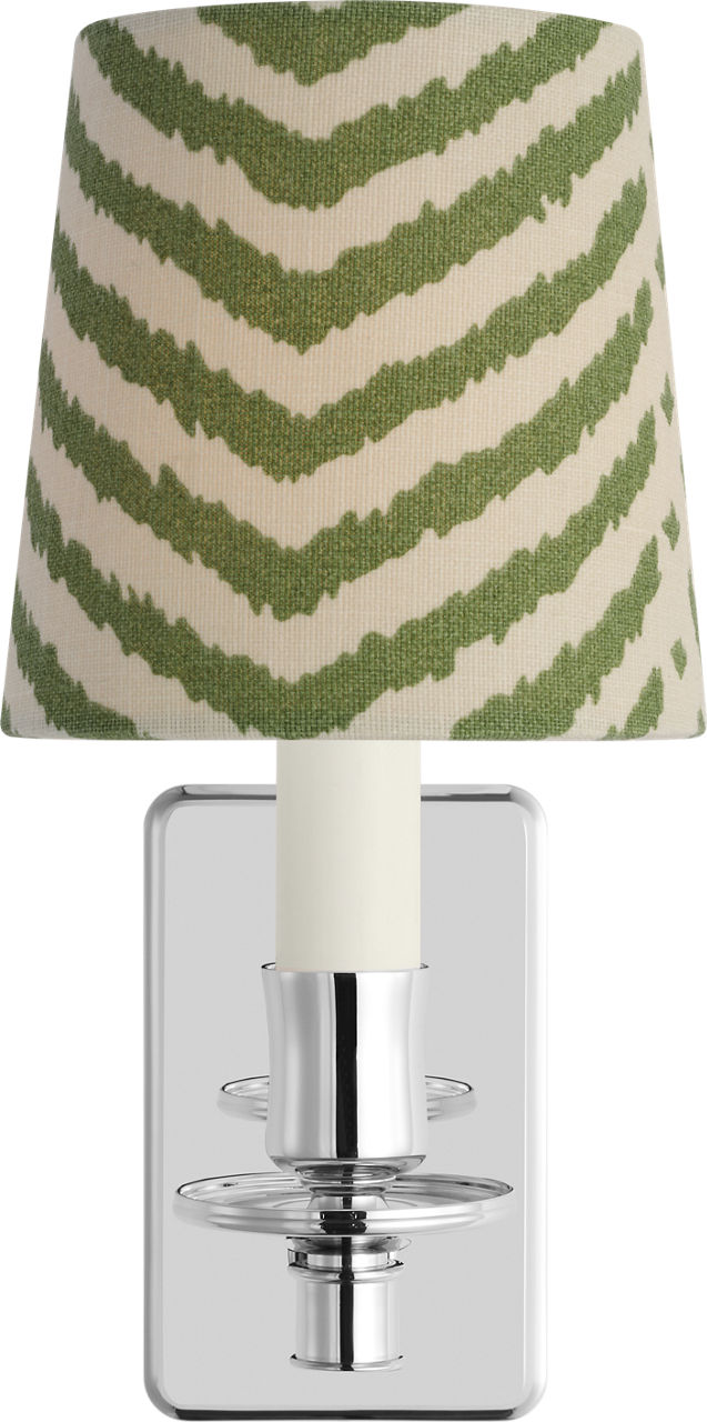 Tara 12" Sconce | Polished Nickel | Schumacher Verde La Jolla Empire Shade
