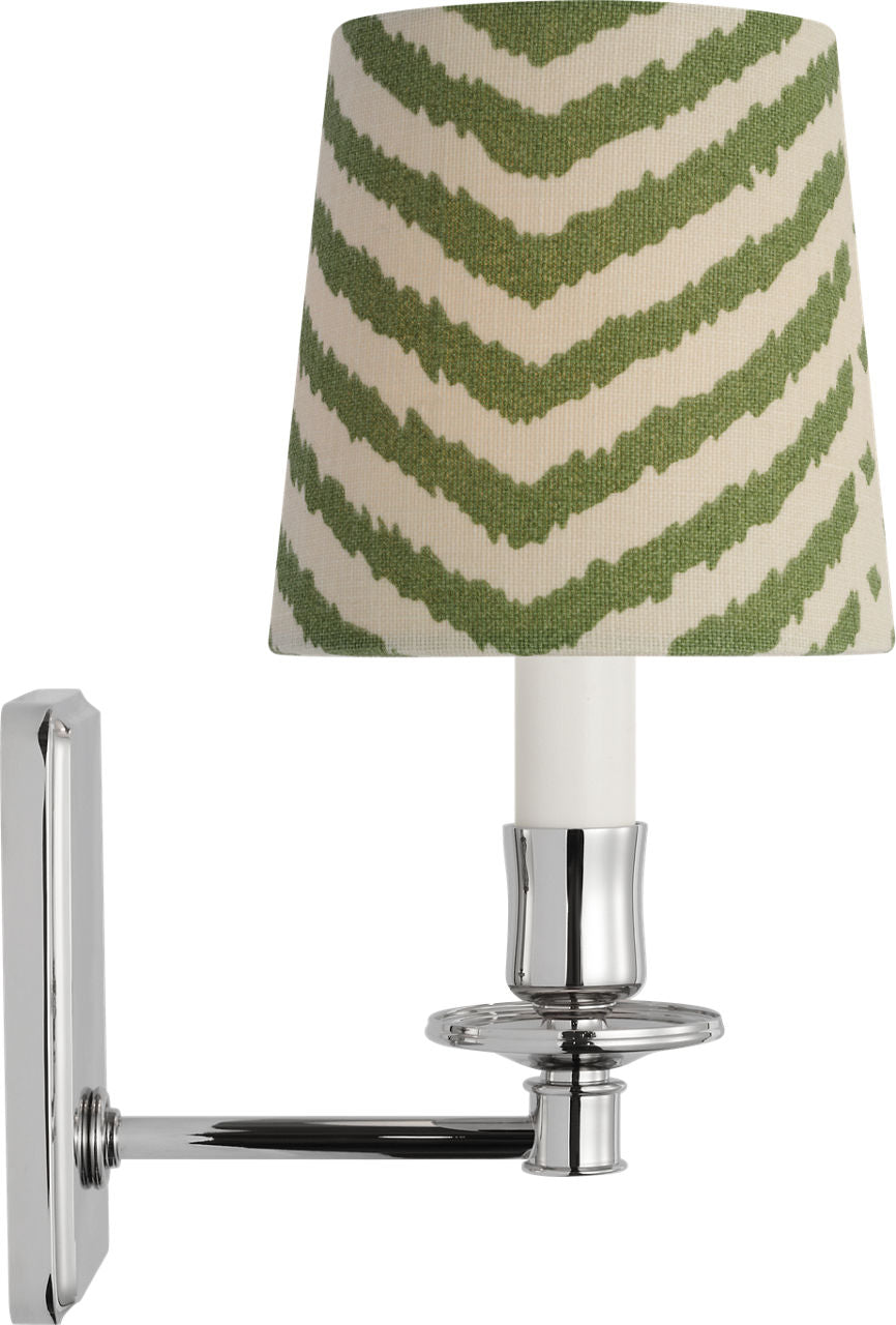 Tara 12" Sconce | Polished Nickel | Schumacher Verde La Jolla Empire Shade