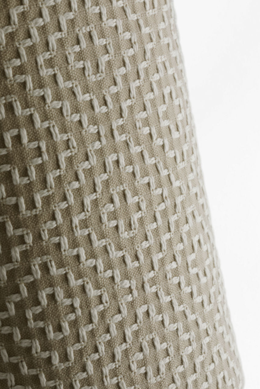 Maeve 8" Shield Sconce | Hand-Rubbed Antique Brass | Schumacher Dove Soho Weave Shield