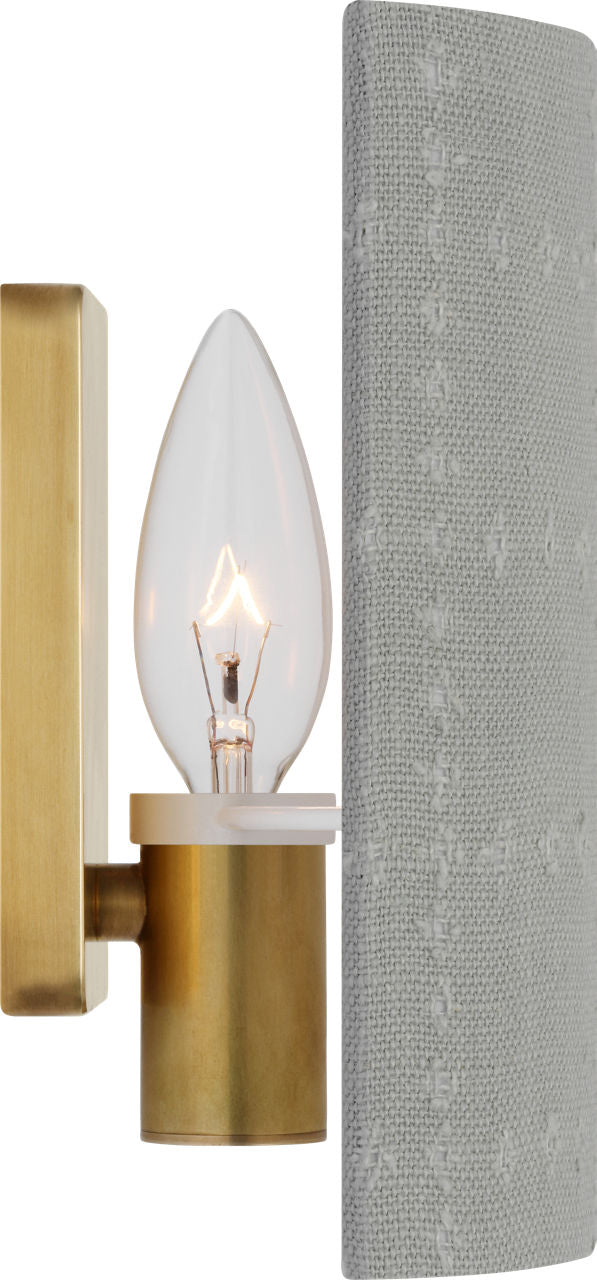 Maeve 8" Shield Sconce | Hand-Rubbed Antique Brass | Schumacher Sky Elin Check Shield